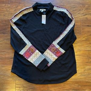 Black Waffle Knit Maurice’s Top